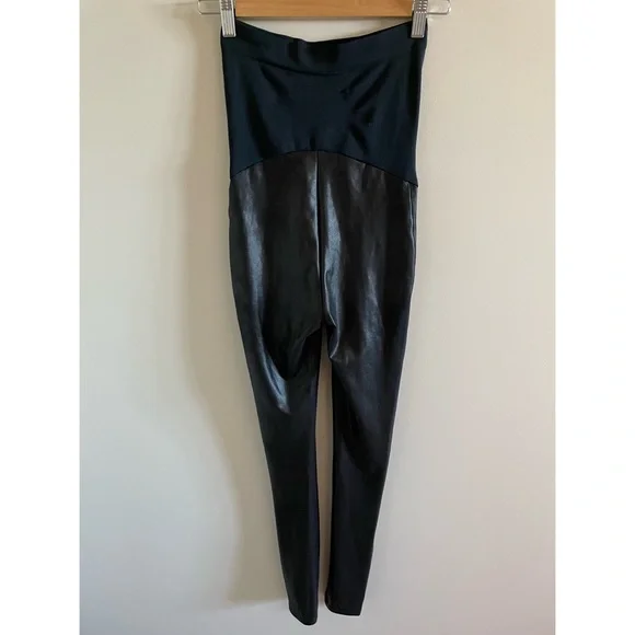Spanx Mama Faux Leather Maternity Leggings Size Small - Picture 10 of 10